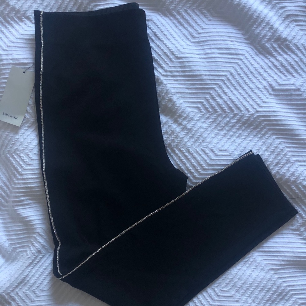 Brand New - Zara Embellished Black Leggings